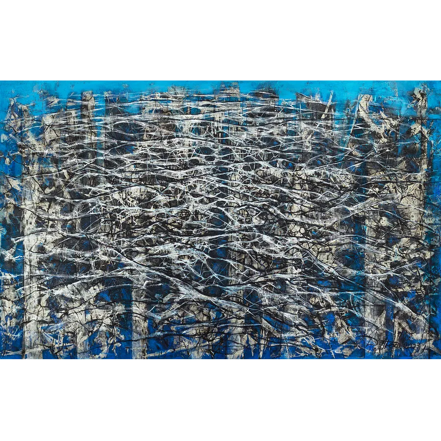 Bild von Cold von Ljudmyla Davydenko, Größe: 100х160, hergestellt aus oil/canvas, Malerei Medium, Teil der Isolines Serie, zum Preis von €3000