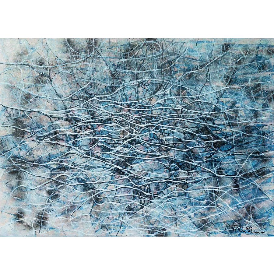 Image of Splash by Liudmyla Davydenko, size: 140х100, made of oil/canvas, Painting medium, part of the Isolines series, priced at €2500