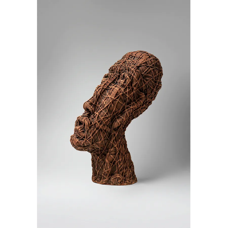 Image of A shout by Liudmyla Davydenko, size: 32,5х15х24, made of chamotte, glaze, Sculpture medium, part of the Holova/Head series, priced at €800