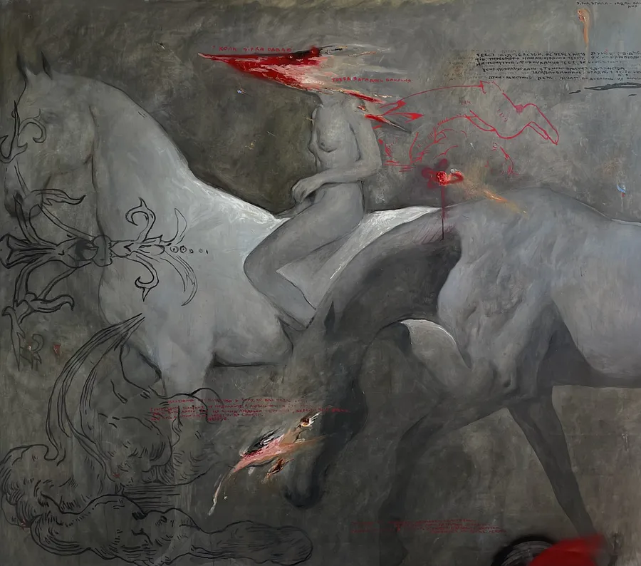 Image of When a star falls  by ANNA VERIKI, size: 175x200 cm, made of oil on painting, Painting medium, from Kyiv, Ukraine , part of the Series 1 series, priced at €5000