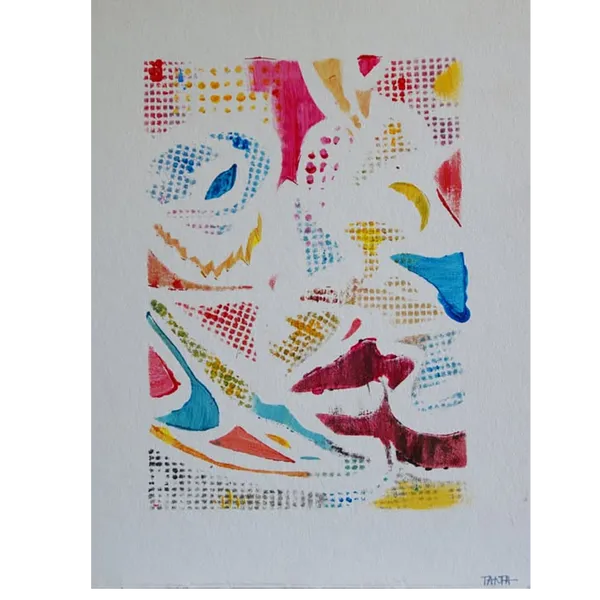 Image of "Kiss" by Tetiana Kononenko (Tanta), size: 40х30 см, made of Primed MDF, acrylic, Abstraction medium, priced at $20