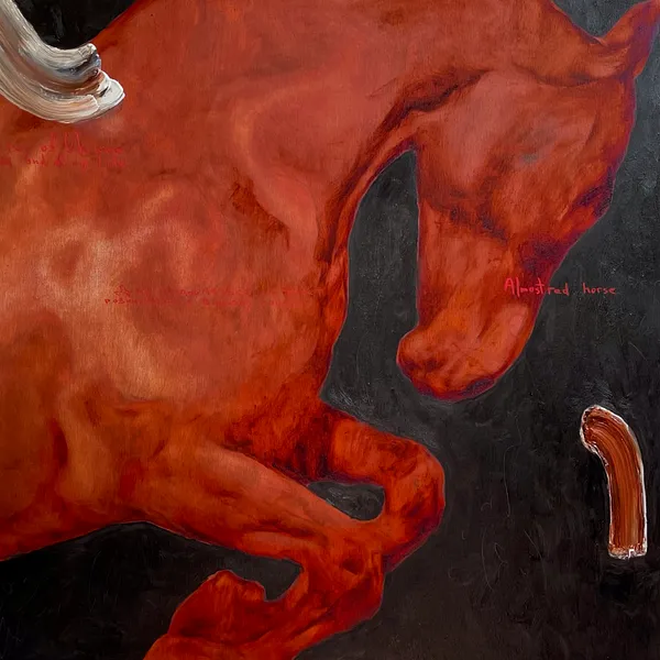 Image of Almost red horse  by ANNA VERIKI, size: 75x95 cm , made of Oil on canvas , Painting medium, from Kyiv, Ukraine , part of the Horses series, priced at €1200