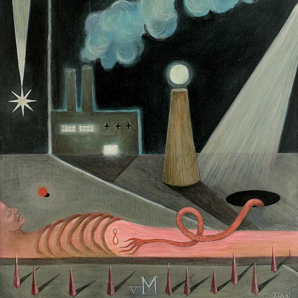 Зображення "Night " від ABRA, розмір: 65 x 55 cm, матеріали: canvas,acrylic,colored pencil, медіум: Painting, місто: Lviv, серія: Thresholds and omens