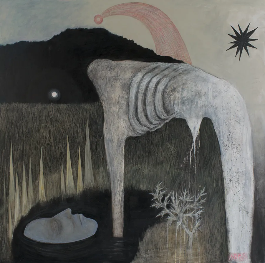 Obraz Dawn  autorstwa ABRA, rozmiar: 90x90 cm, wykonany z canvas,acrylic,colored pencil, medium Painting, z Lviv, Ukraine, część serii Architecture of presence, cena: $850 (≈ 38 280 грн)