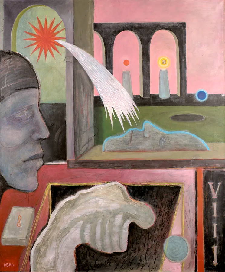 Obraz 8 days autorstwa ABRA, rozmiar: 120x100cm, wykonany z canvas,acrylic,colored pencil, medium Painting, z Lviv, Ukraine, część serii Architecture of presence, cena: $1200 (≈ 54 042 грн)