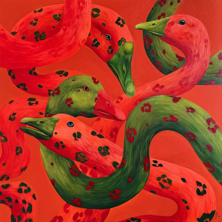 Imagen de Mimicry of Chaos de Ivanka Nechyporyk, tamaño: 100x100cm, hecho de Acrylic on canvas, medio Pintura, de Kyiv, parte de la serie Mimicry, con un precio de $3800