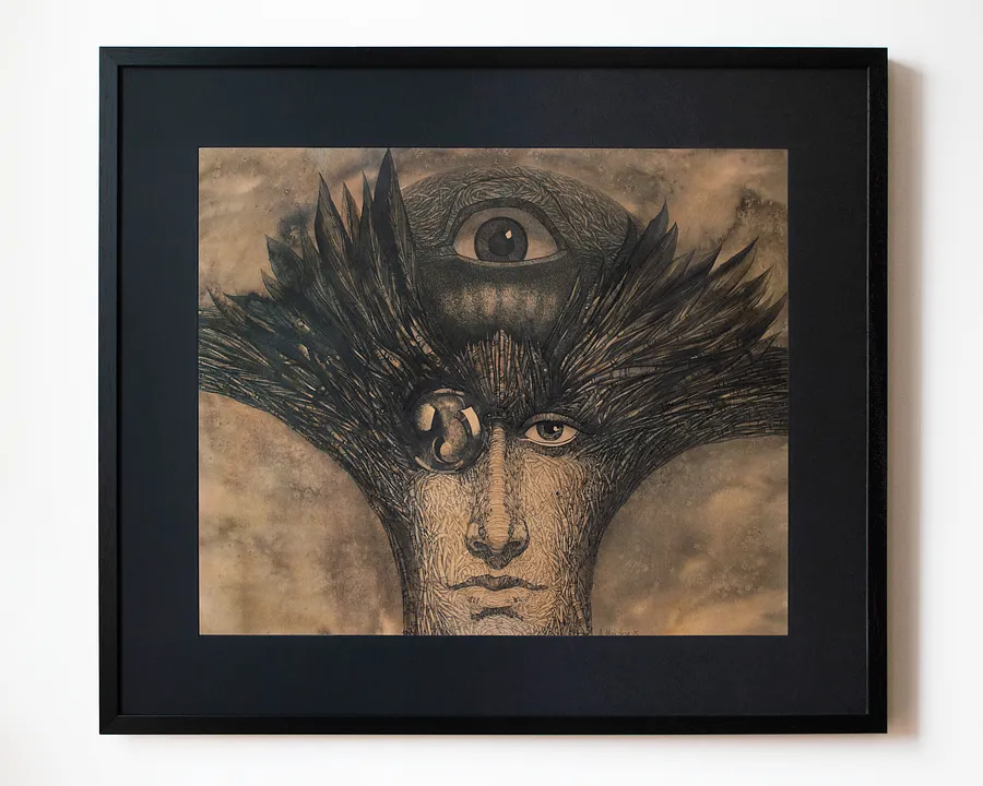 Imagen de Прозріння | Enlightenment de Oleksandr Makohon, tamaño: 80 х 70 см, hecho de Туш, кава, бавовняний папір, medio Obra gráfica, parte de la serie Portraits, con un precio de $600 (≈ 26,899 грн)