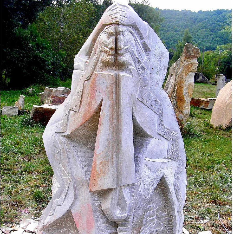 Image of INNER STRUGGLE by Roman Kykta, size: 1800/1000/1000 мм, made of Sandstone, Sculpture Symposiums medium, from village Busha, Yampilsky district, Vinnytsia region.