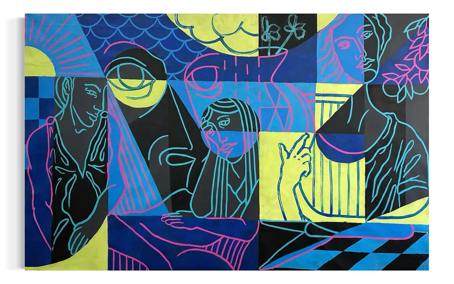 Immagine di Maenads Hesitation di Eduard Rybalevskyi, dimensioni: 200x130cm, medium: Painting, serie: Fragments of a myth, prezzo: $1350 (≈ 61.072 грн)