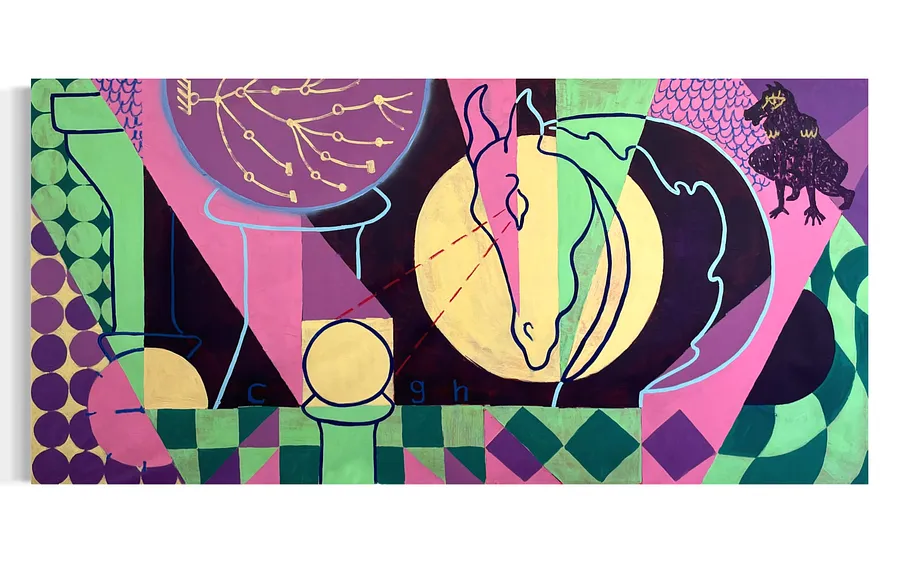 Immagine di Ratio versus grace di Eduard Rybalevskyi, dimensioni: 200x100cm, medium: Painting, serie: Fragments of a myth, prezzo: $1200 (≈ 54.037 грн)