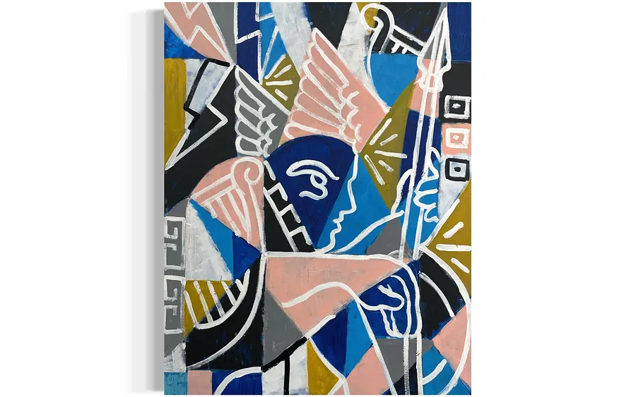 Immagine di Among the self-proclaimed gods di Eduard Rybalevskyi, dimensioni: 75x100cm, materiali: Canvas, acrylic, medium: Painting, città: Kyiv, serie: Fragments of a myth, prezzo: $700 (≈ 31.667 грн)