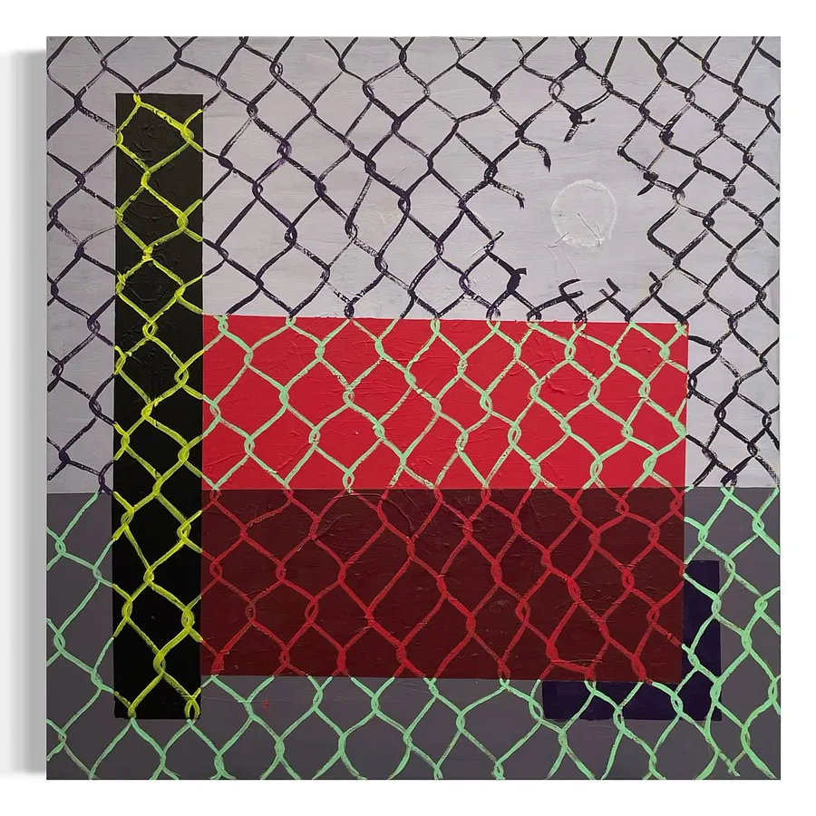 Obraz Factory winter autorstwa Eduard Rybalevskyi, rozmiar: 80x80cm, wykonany z Canvas, acrylic, medium Painting, z Kyiv, część serii Grid, cena: $500 (≈ 22 619 грн)