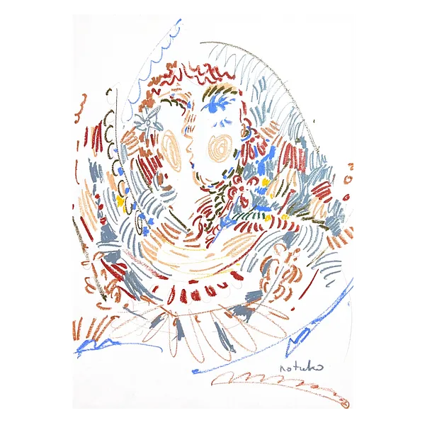 Imagen de Ukrainian woman de Notuko, tamaño: 50x70, hecho de oil pastel on paper, medio Obra gráfica, de Rivne / Ukraine, parte de la serie Ukrainian woman, con un precio de $300