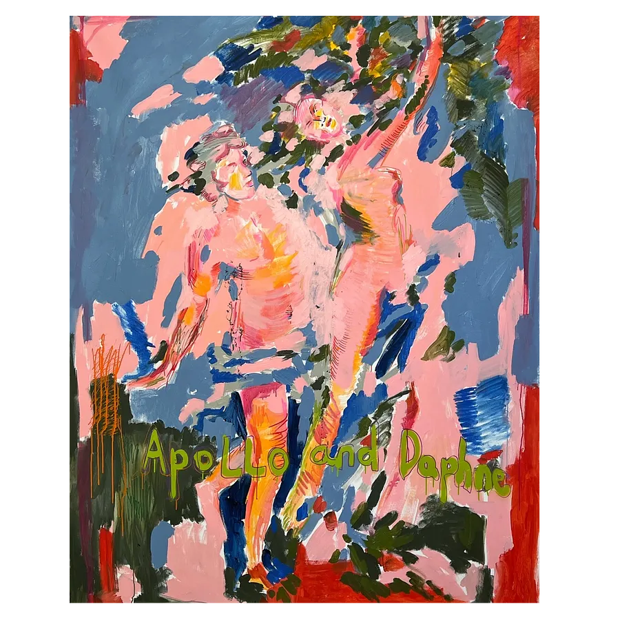 Bild von Apollo und Daphne von Notuko, Größe: 120x160, hergestellt aus Acryl auf Leinwand, Malerei Medium, aus Kyiv / Ukraine , Teil der myths Serie, zum Preis von €3500