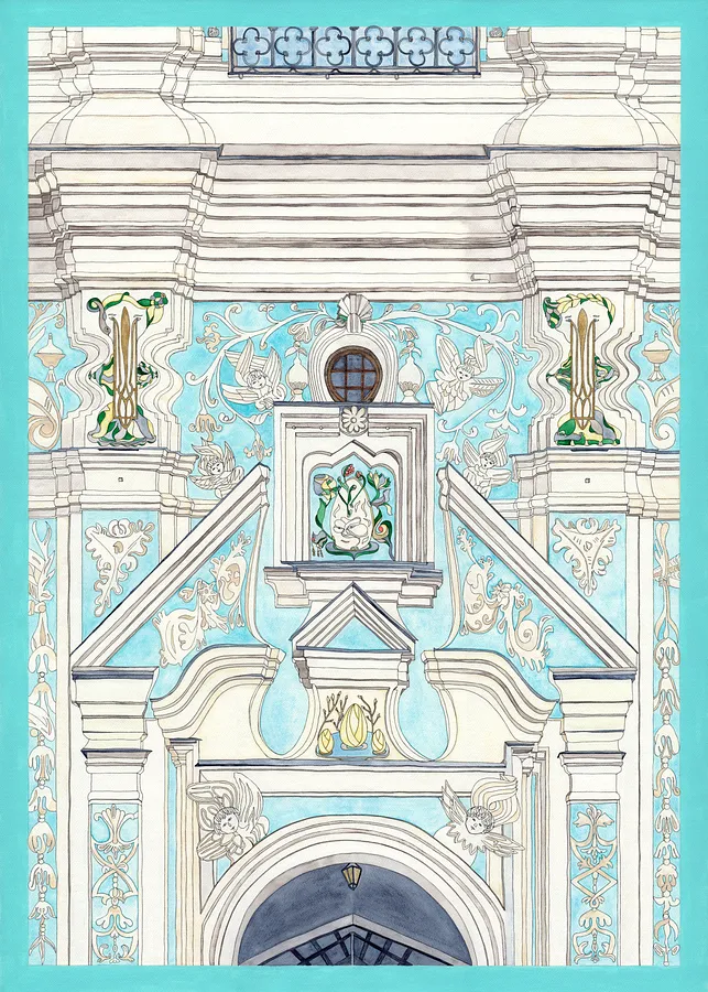 Immagine di Ошатна Софія: весняне святкування di Anna Samoilovich, dimensioni: 105х75 cm, materiali: Папір, лайнер, акварель, акрил, medium: Grafica, città: Київ, serie: Ошатна Софія: весняне святкування, prezzo: €950 (≈ 49.182 грн)