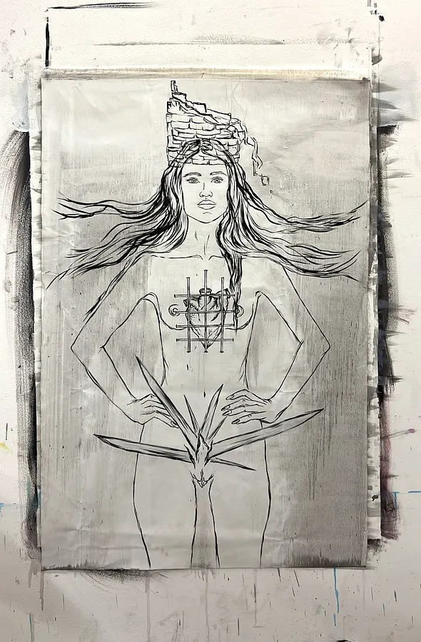 Bild von Untitled von Ellada , Größe: 100*115, Painting Medium, Teil der Ellada’s Oracle Serie, zum Preis von $5000
