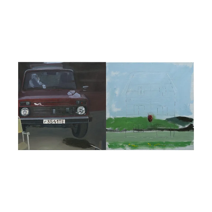 Imagen de Niva.Pechorna (diptych) de Adriana Shportan, tamaño: 30.5x63cm, hecho de oil on canvas, medio Painting, de London, parte de la serie “When It Is Our Turn to Be Adults”, con un precio de £600 (≈ 35,963 грн)