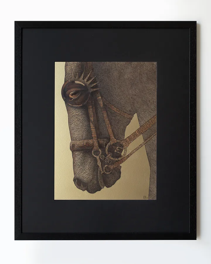 Image of Untitled by Alexander Makohon, size: 52 х 62 cм, Graphics medium, part of the Horses series, priced at $280