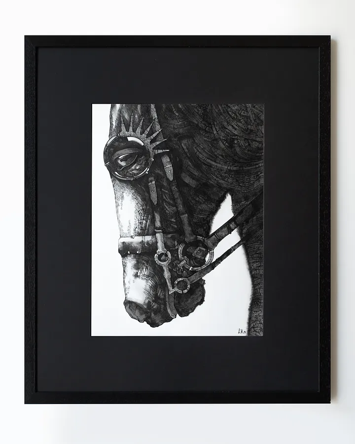 Image of Untitled by Alexander Makohon, size: 52 х 62 cм, Graphics medium, part of the Horses series, priced at $280