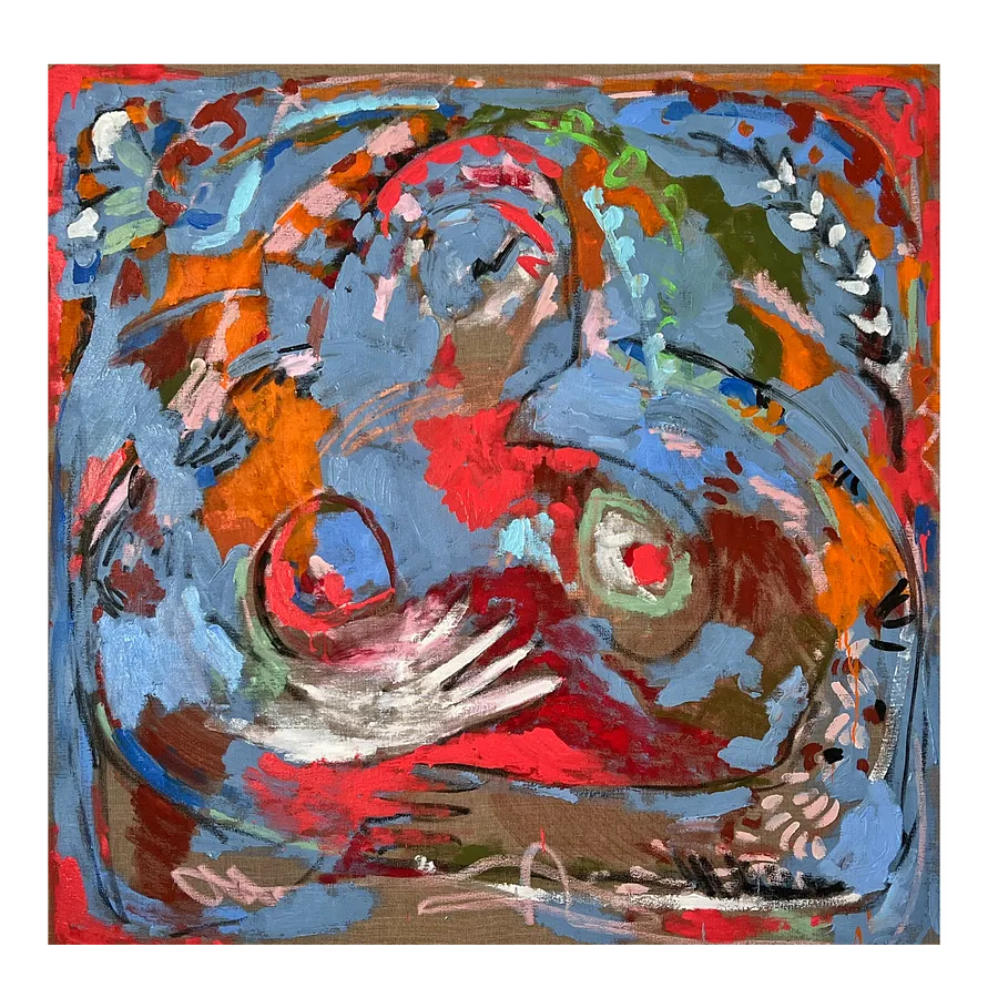 Image of Hug by Notuko , size: 120x120, made of acrylic, pastel on canvas, Painting medium, from Rivne, priced at €1800