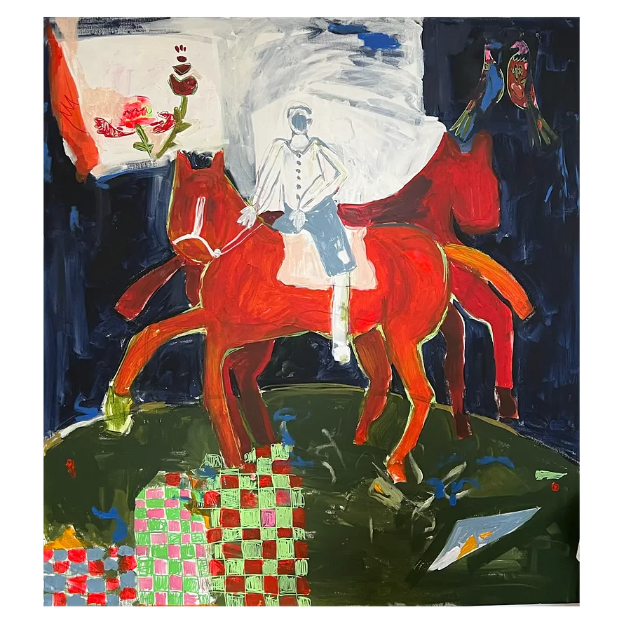 Image of Red Horses by Notuko , size: 120x130, made of acrylic on canvas , Painting medium, from Rivne, priced at €2300