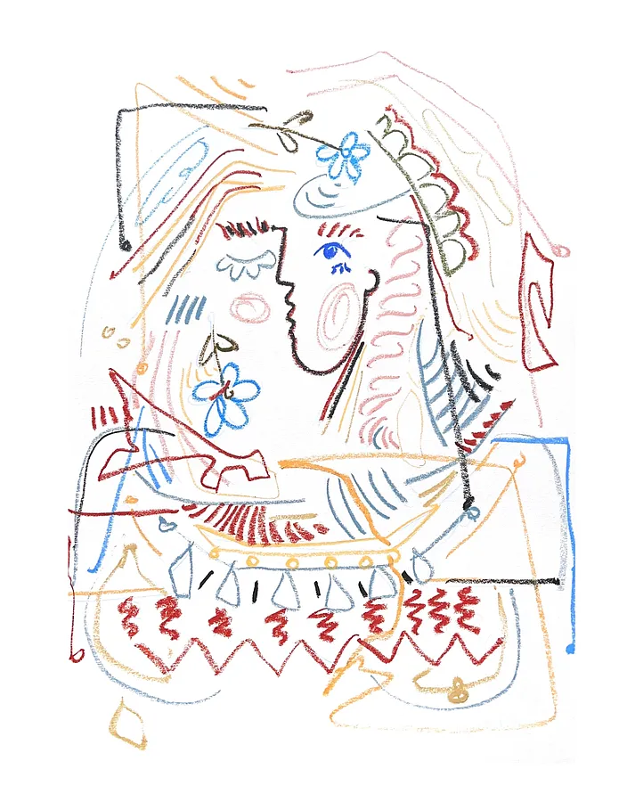 Imagen de Ukrainian woman de Notuko, tamaño: 50x70, hecho de pastel on paper, medio Obra gráfica, de Rivne Ukraine, con un precio de €300