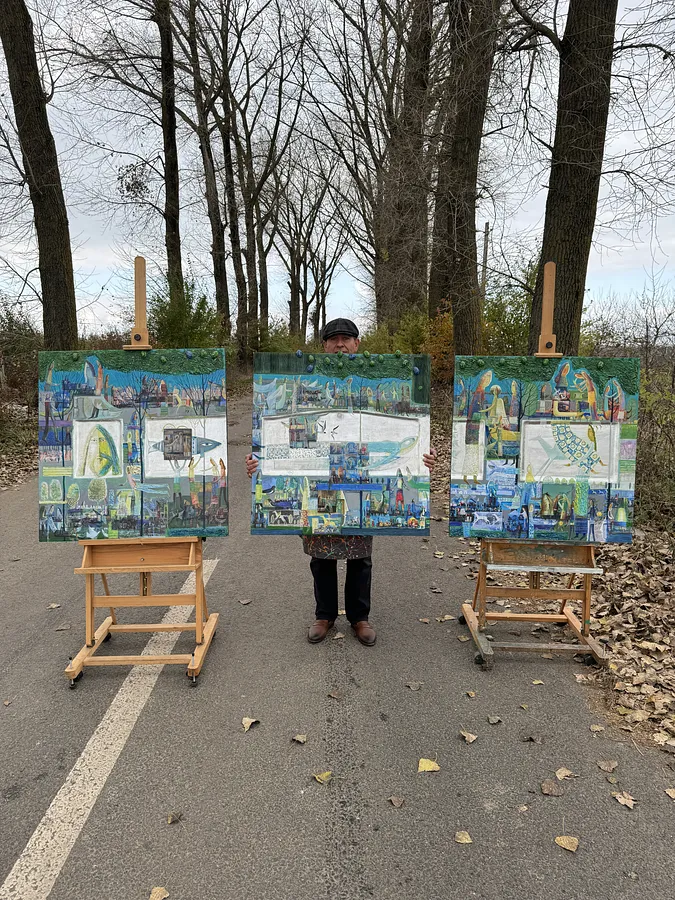 Image of Triptych "Forest Song by Roman Opalinsky, size: 273х93см, made of oil/wood, Painting medium, from Horodok, priced at $9000