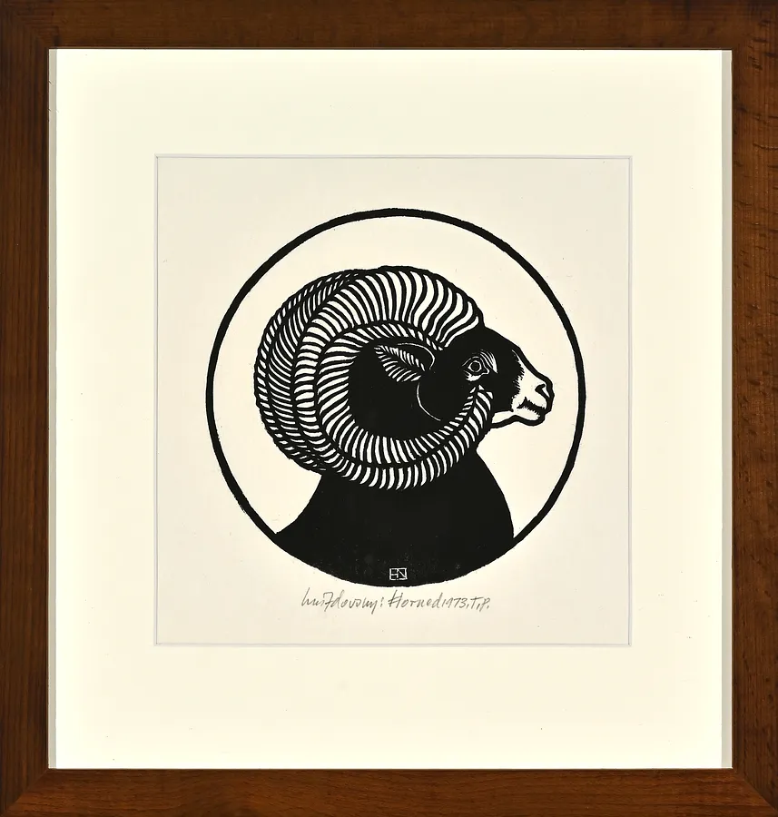 Image of Horned by Hnizdovsky Jacques , size: 17х17 см, made of woodcut, Woodcut medium, part of the AP 6/25 series, priced at $2000