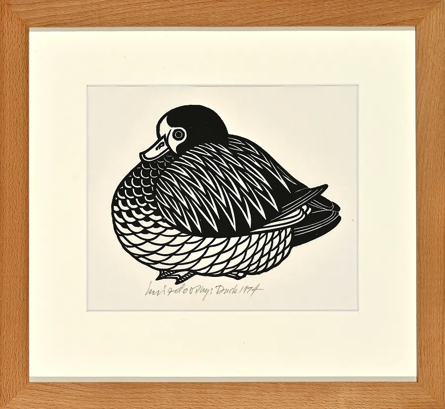Image of Wood Duck by Hnizdovsky Jacques , size: 14х18 см, made of woodcut, Woodcut medium, priced at $1300