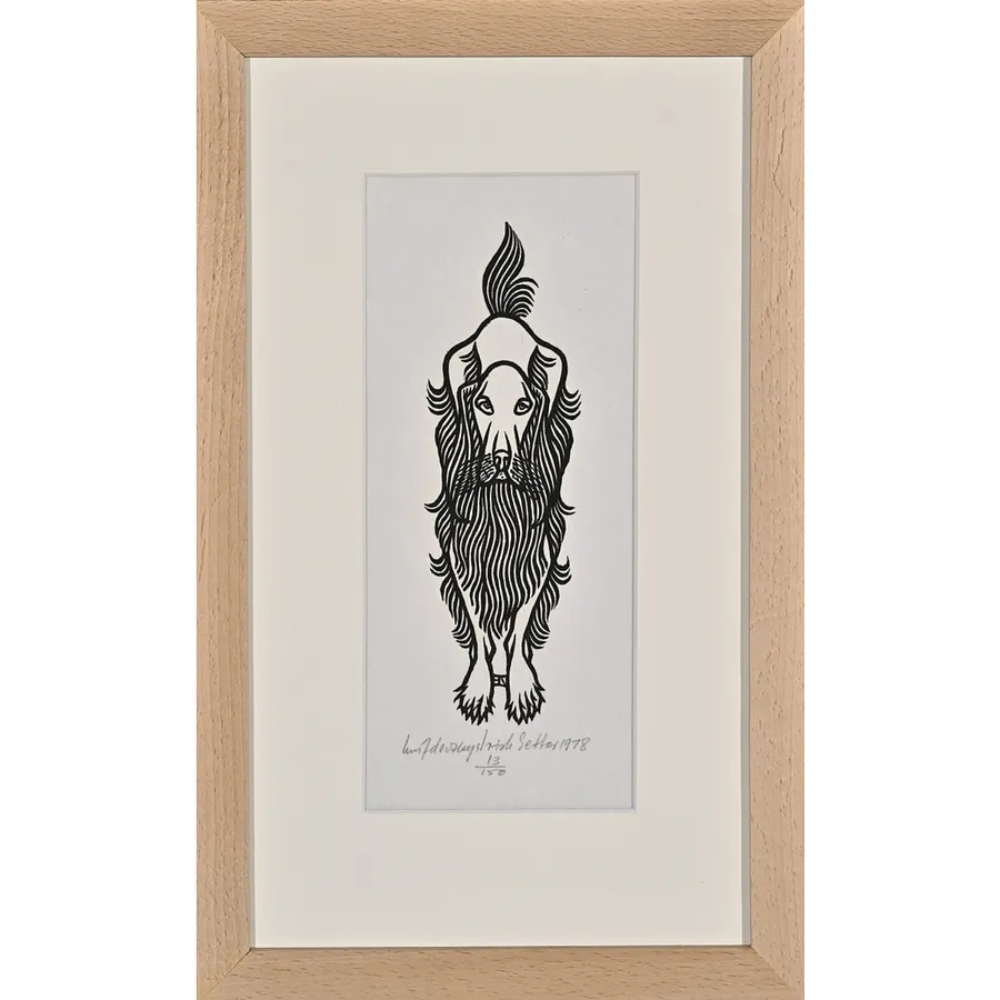 Image of Irish Setter by Hnizdovsky Jacques , size: 20х6 см, made of woodcut, Woodcut medium, priced at $700