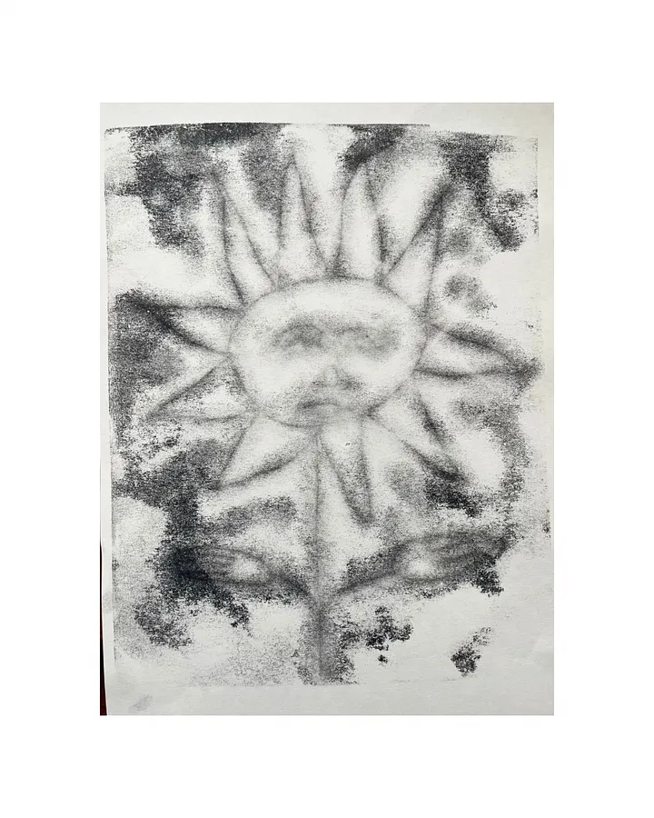 Image of Автопортрет соняха by Olha Dovhan-Levytska, size: A4, made of monotype, Graphics medium, from Lviv, priced at $50