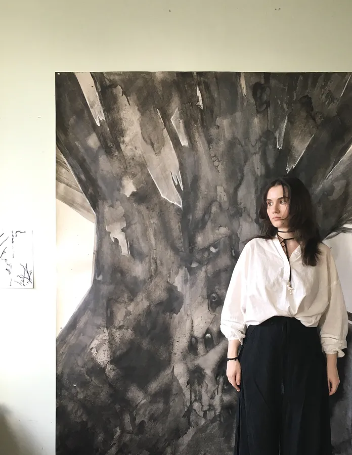 Portrait of NIKA SHUMEIKO, who works in the artist style (Kyiv, Ukraine)