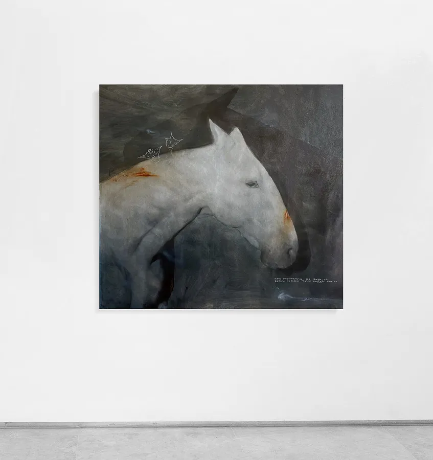 Immagine di Untitled di ANNA VERIKI, dimensioni: 100x110 cm , medium: Painting, serie: Horses, prezzo: €1500