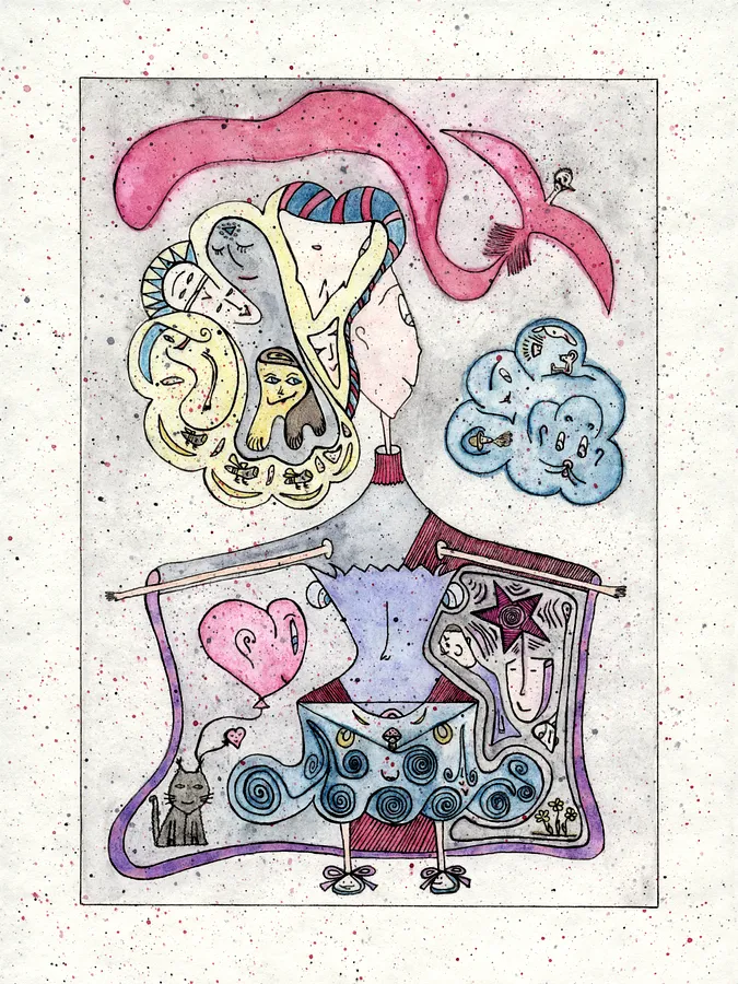 Image de Мрійлива дівчина par Anna Samoïlovitch, taille : 24х18 cm, fabriqué avec Папір, лайнер, акварель, médium Graphiques, de Київ, faisant partie de la série 18*24, au prix de €250 (≈ 12 883 грн)