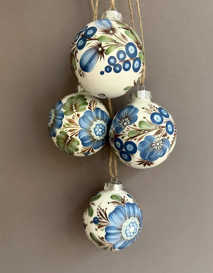 Зображення "Набір 6" від Олена Грішина, розмір: d 7,5 cm, матеріали: скло, акрил, лак, медіум: Різдвяні прикраси, ціна: €80