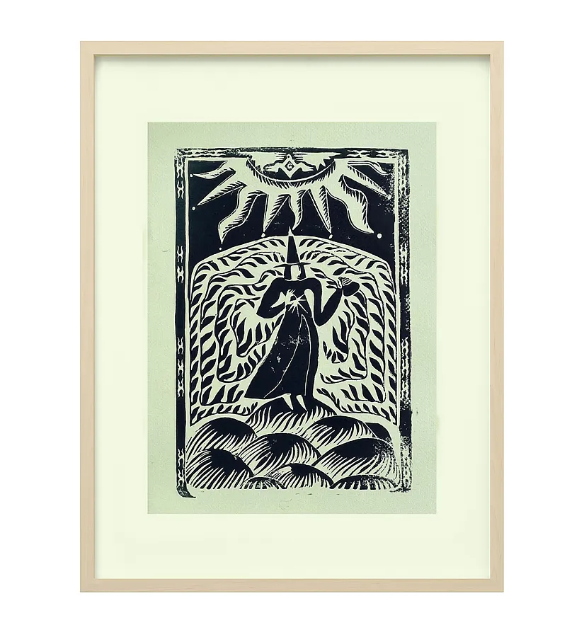 Image of Tadeusz Grabianka by Liza Obukhovska, size: 43x34cm, made of PRINT, Graphics medium, from Khmelnytskyi, part of the LINOCUT series, priced at $100
