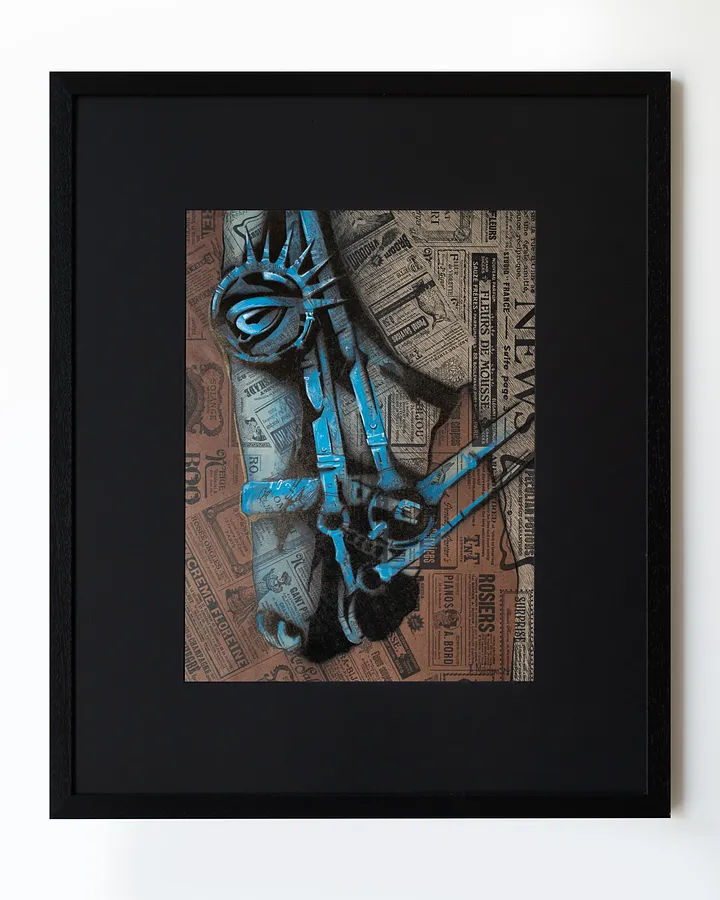 Зображення "Бунтар | Rebel" від Олександр Макогон, розмір: 52 х 62 cm, матеріали: Туш, гуаш, аерозольна фарба, папір | Ink, gouache, spray paint, paper, медіум: Графіка, серія: Horses, ціна: $280