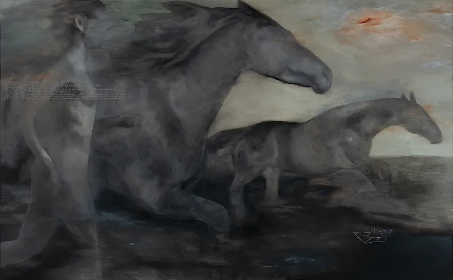 Imagen de “Storm” de ANNA VERIKI, tamaño: 125x200 cm , hecho de Oil on canvas , medio Painting, de Kyiv , parte de la serie Horses, con un precio de €5000
