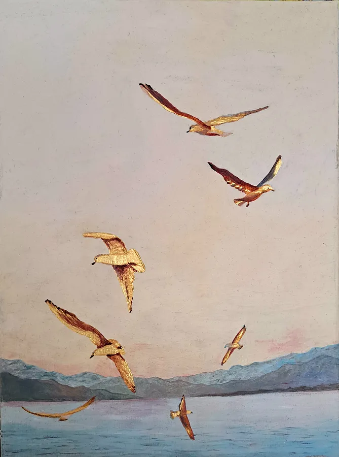 Image of 20240417 094121 by Nataliia Berezniak, size: 40х30, Живопис medium, part of the Golden Serie  series, priced at €380