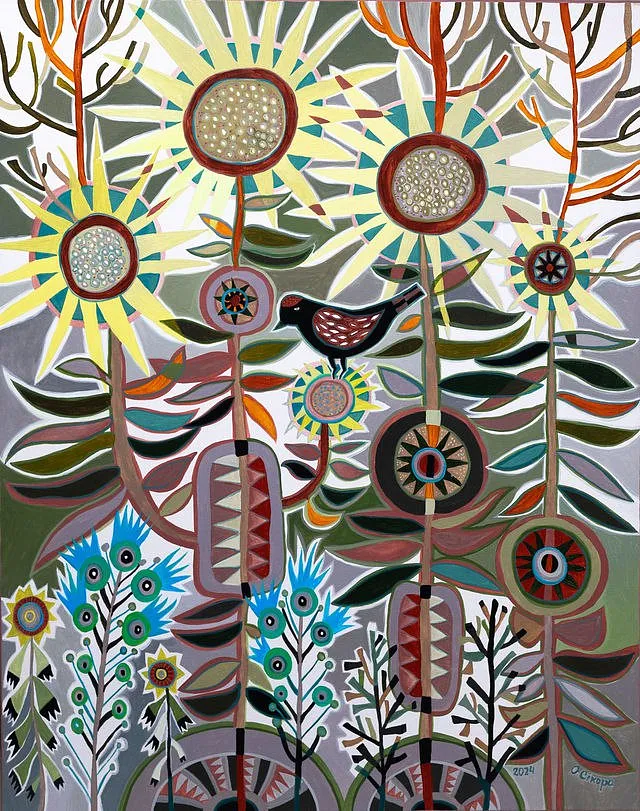 Image de Осінь par Olesya Sikora, taille : 70х90 см, fabriqué avec полотно, акрил, médium Живопис, de Дрогобич, faisant partie de la série Квіти і пташки, au prix de ₴26000