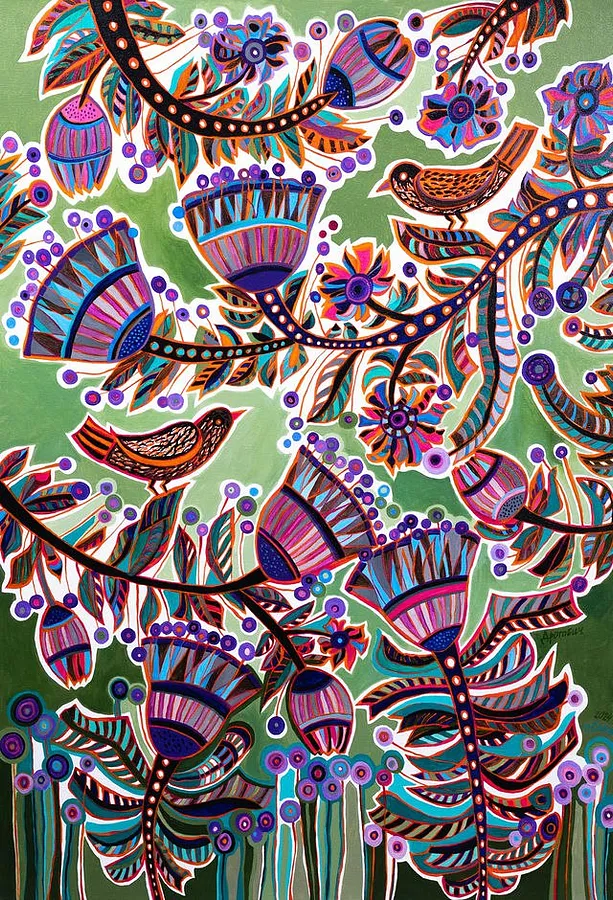 Immagine di Літо на Бойківщині di Олеся Сікора, dimensioni: 70х100 см, medium: Живопис, serie: Квіти і пташки, prezzo: ₴27000