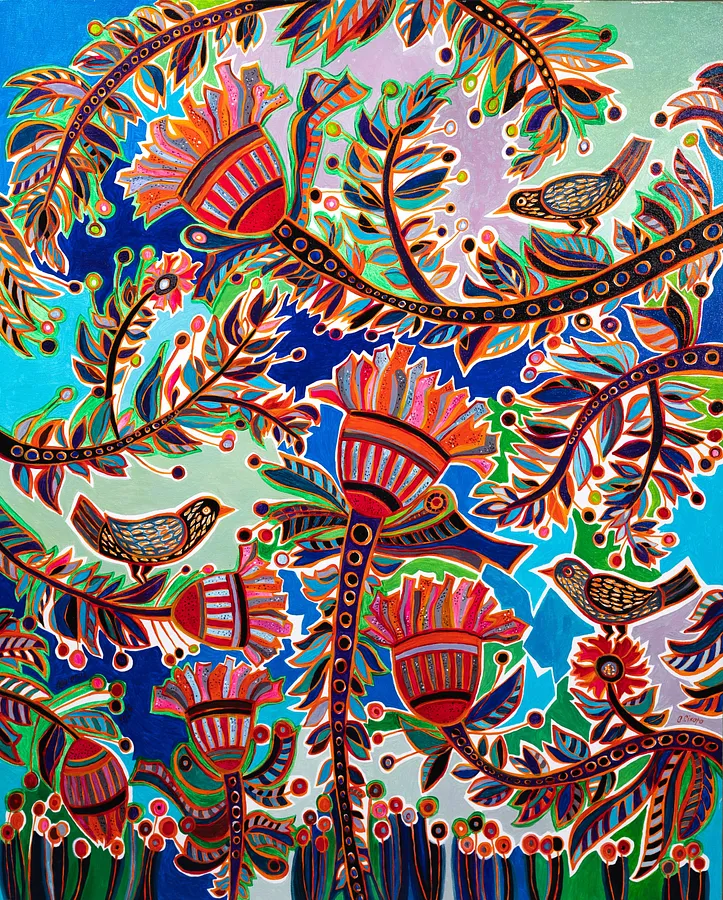 Immagine di Квіти і Пташки di Олеся Сікора, dimensioni: 80х100 см, medium: Живопис, prezzo: ₴27000