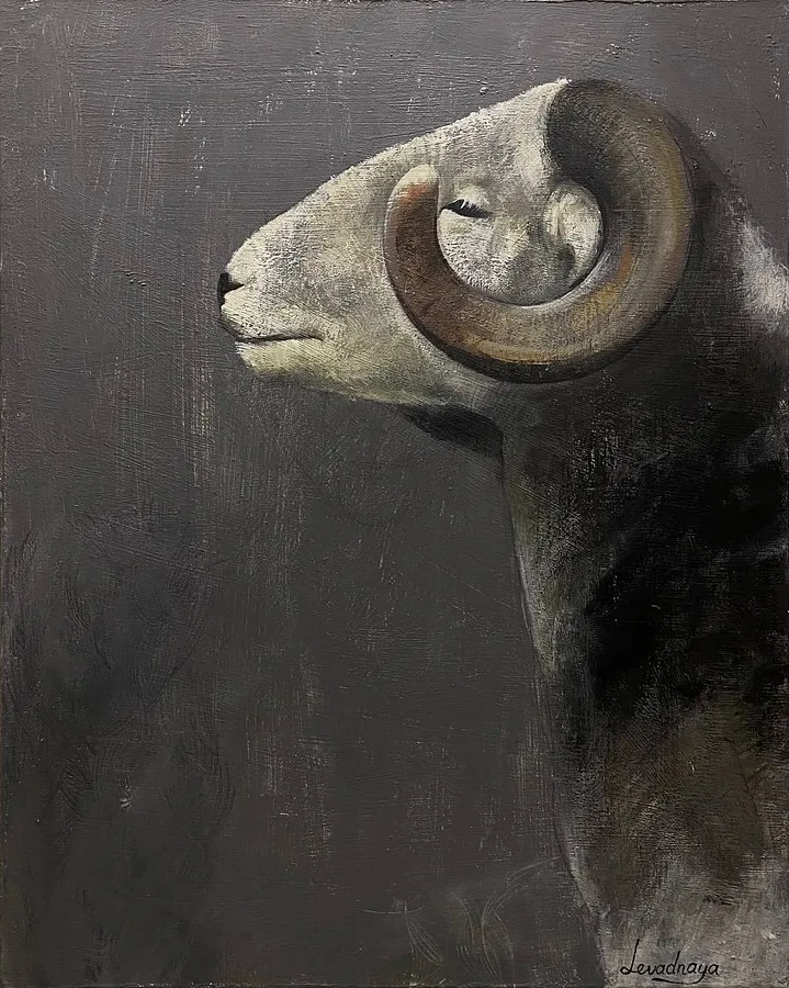 Image de The ram par Milana Levadna, taille : 40x60 cm, médium Живопис