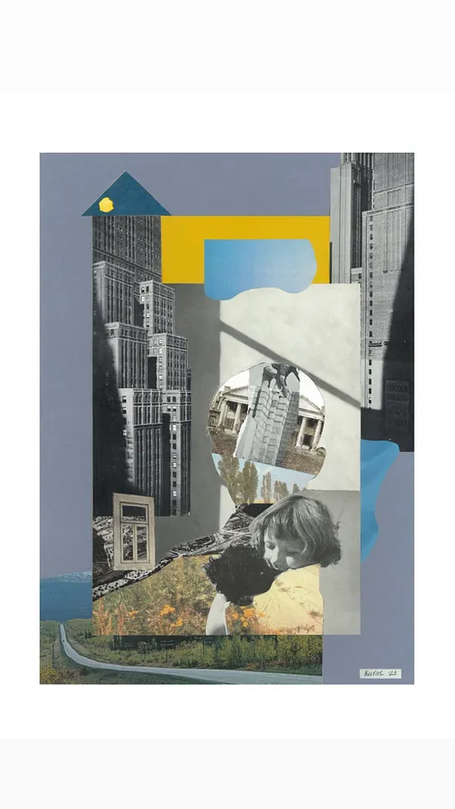 Image of My Home Is Inside Of Me by Olena Kulish , size: 42x29 cm, made of Paper, cutouts, colored paper, Painting medium, from Warsaw, priced at €150