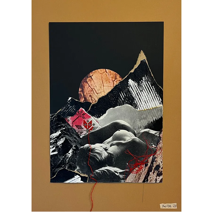 Obraz The Earth autorstwa Olena Kulish , rozmiar: 42x29 cm, wykonany z Paper, cutouts, threads, acrylics, medium Collage, z Warsaw, cena: €200