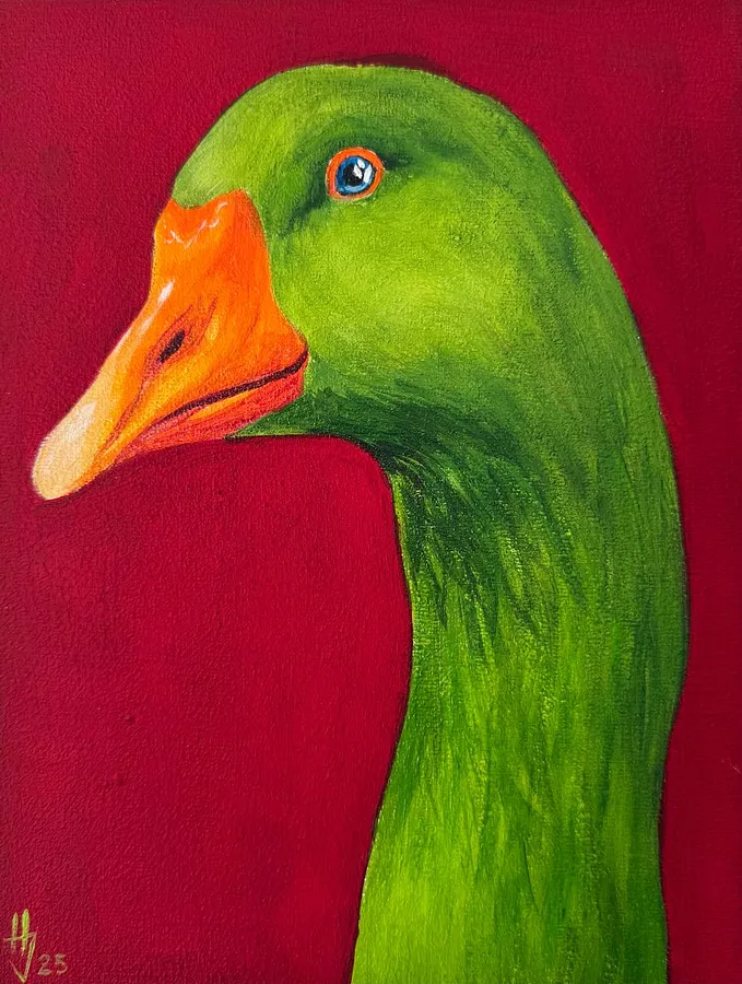 Immagine di green goose di Ivanka Nechyporyk, dimensioni: 18x24 cm, medium: Painting, prezzo: $200