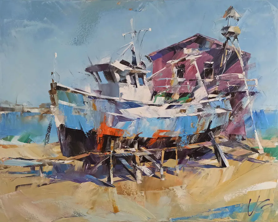 Obraz IN MOTION autorstwa VOLODYMYR GLUKHOMANYUK, rozmiar: 80x100 cm, wykonany z oil on canvas, z Spain, cena: €9000