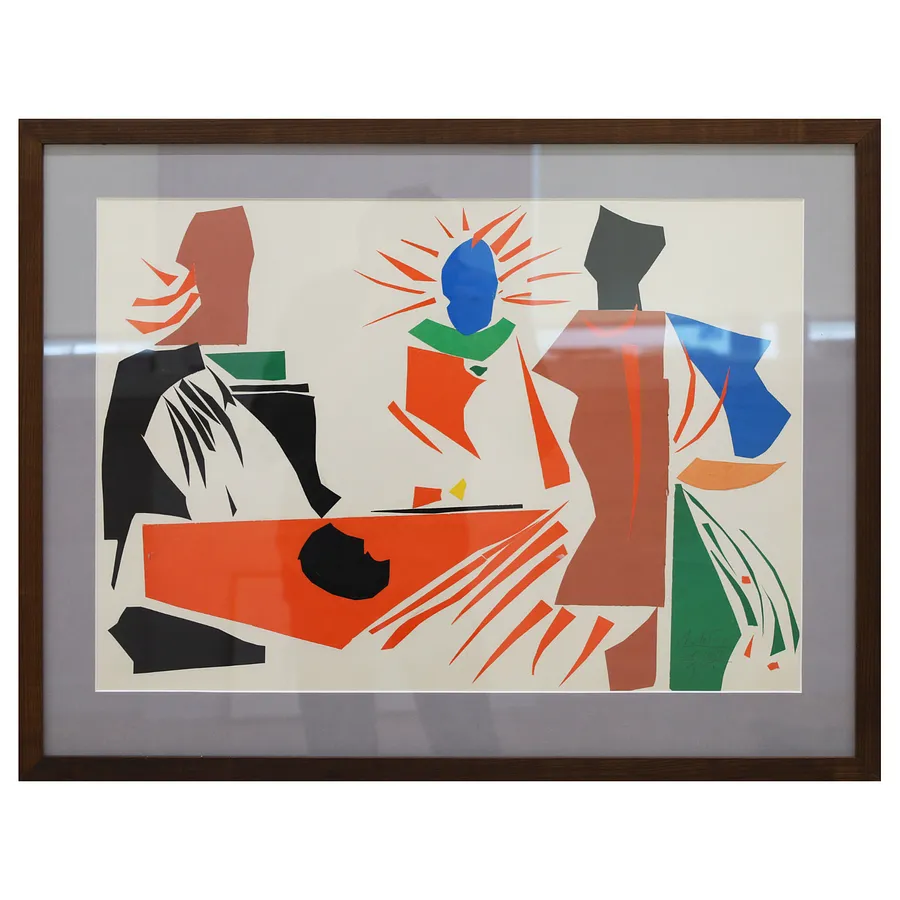 Image of Three by Lyudmyla Loboda, size: 42 х 60 см, made of сolored paper, аppliqué, priced at $600