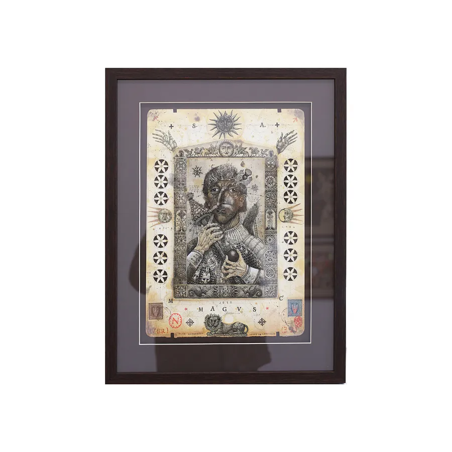 Image of He knows something by Denysenko Oleh, size: 39 х 27 см, made of paper, etching, collage, priced at $800