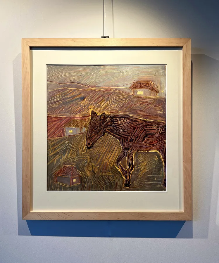 Image of Прогулянка  by Solomiya Ortynska, size: 30х30 см, Painting medium, part of the Про дім series, priced at $200